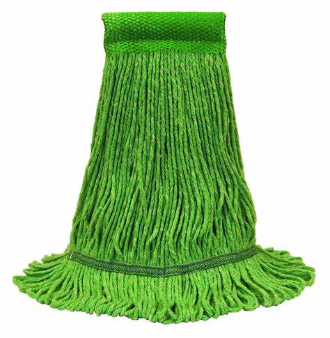 Mop Head GREEN 16 OZ Loop end with band (*box=12)
