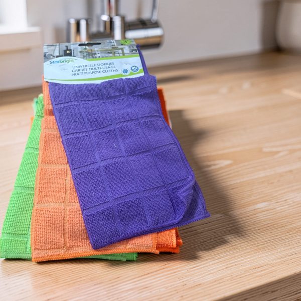Microfibre cloth set 3 colors - pack of 3 pieces